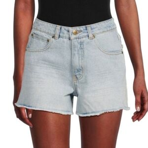 NWT Cavalli Class by Roberto Cavalli Cut Off Hem Denim Jean Shorts Icy Blue 27